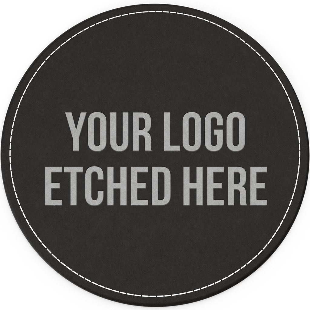 4" Round Leatherette Coaster with Exclusive Bulk Wholesale Pricing