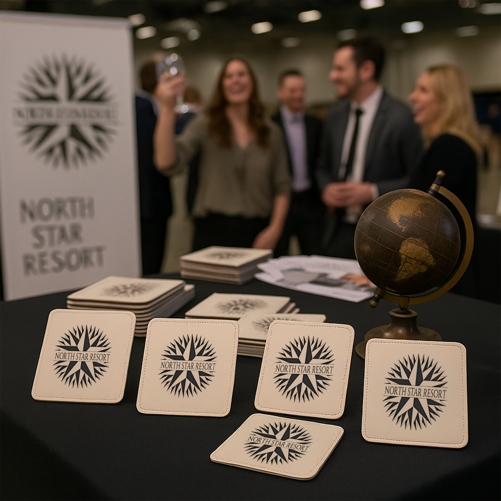 4" x 4" Square Leatherette Coaster with Exclusive Bulk Wholesale Pricing