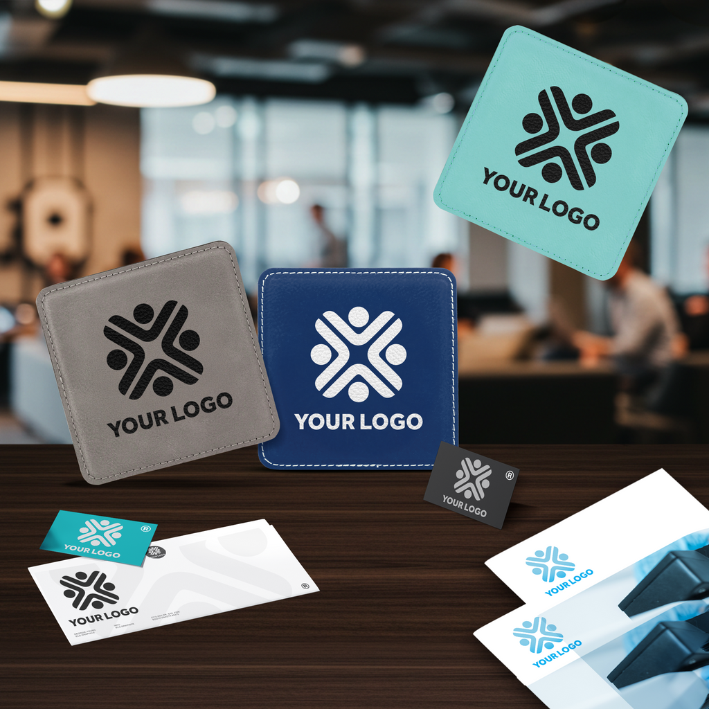 4" x 4" Square Leatherette Coaster with Exclusive Bulk Wholesale Pricing