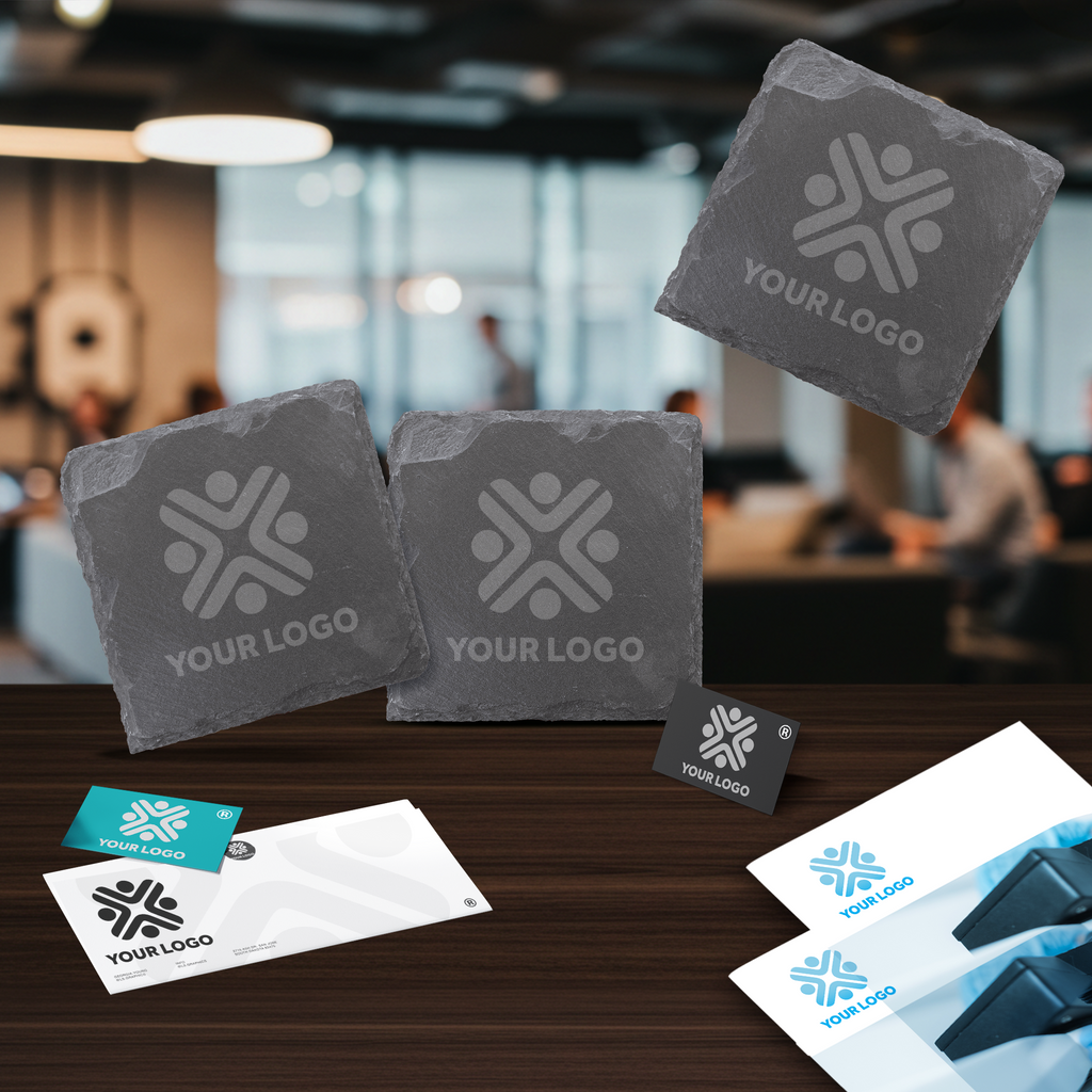 4" x 4" Square Slate Coaster Set-6 Piece with Exclusive Bulk Wholesale Pricing