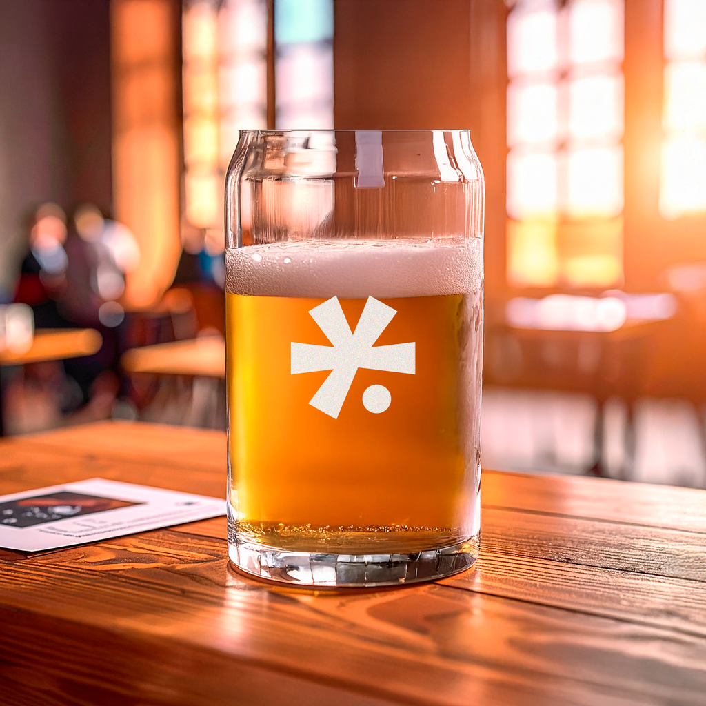 custom branded glass cup