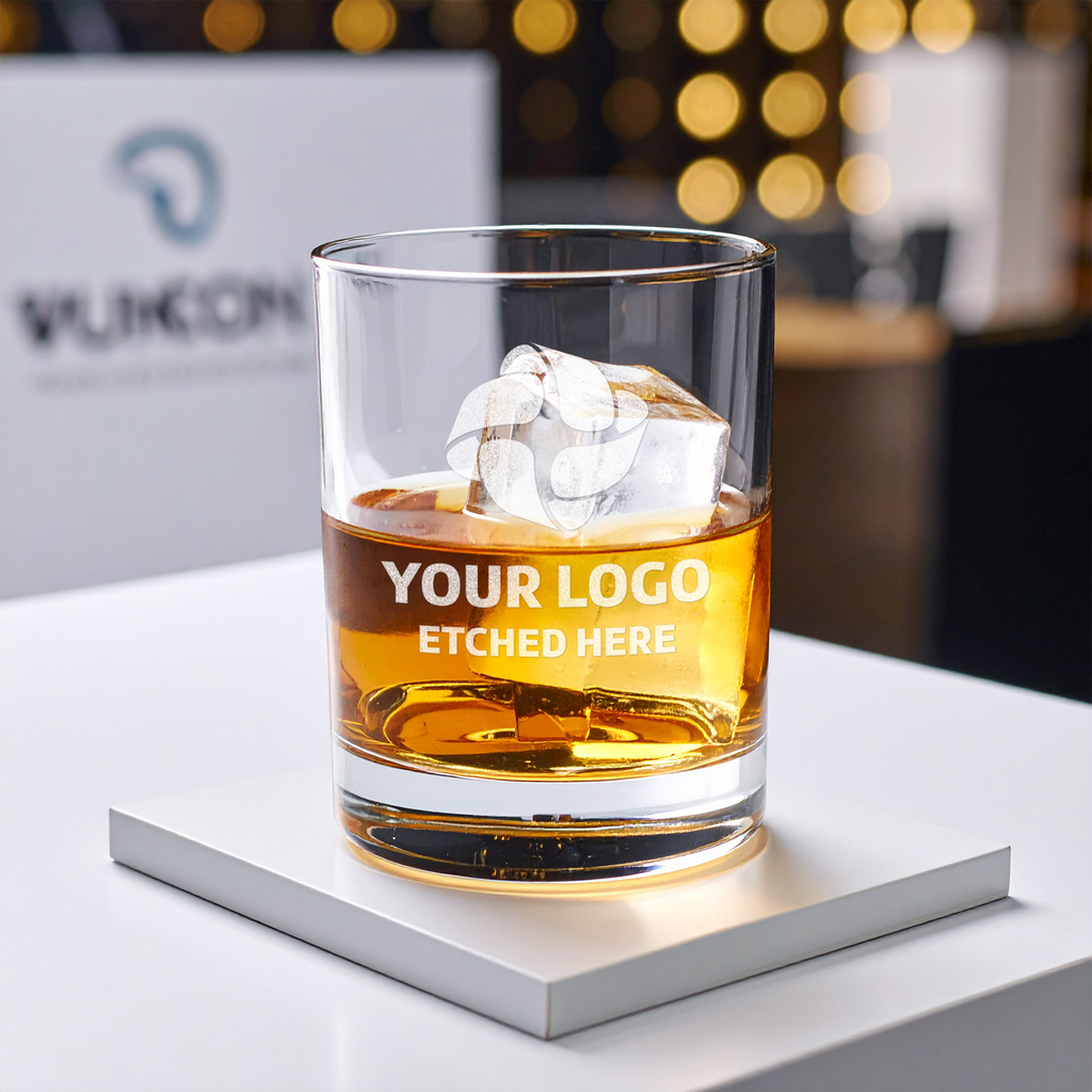 glass whiskey cup with custom logo