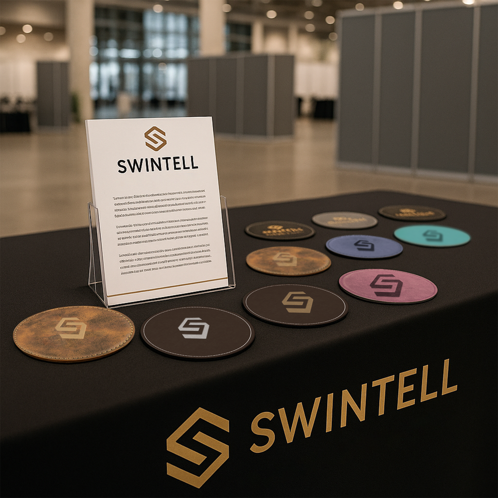 4" Round Leatherette Coaster with Exclusive Bulk Wholesale Pricing