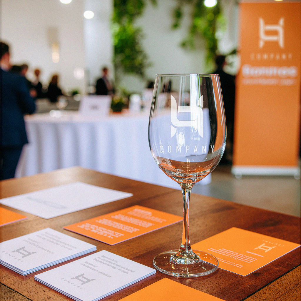 custom branded wine glass