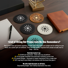 4" Round Leatherette Coaster with Exclusive Bulk Wholesale Pricing