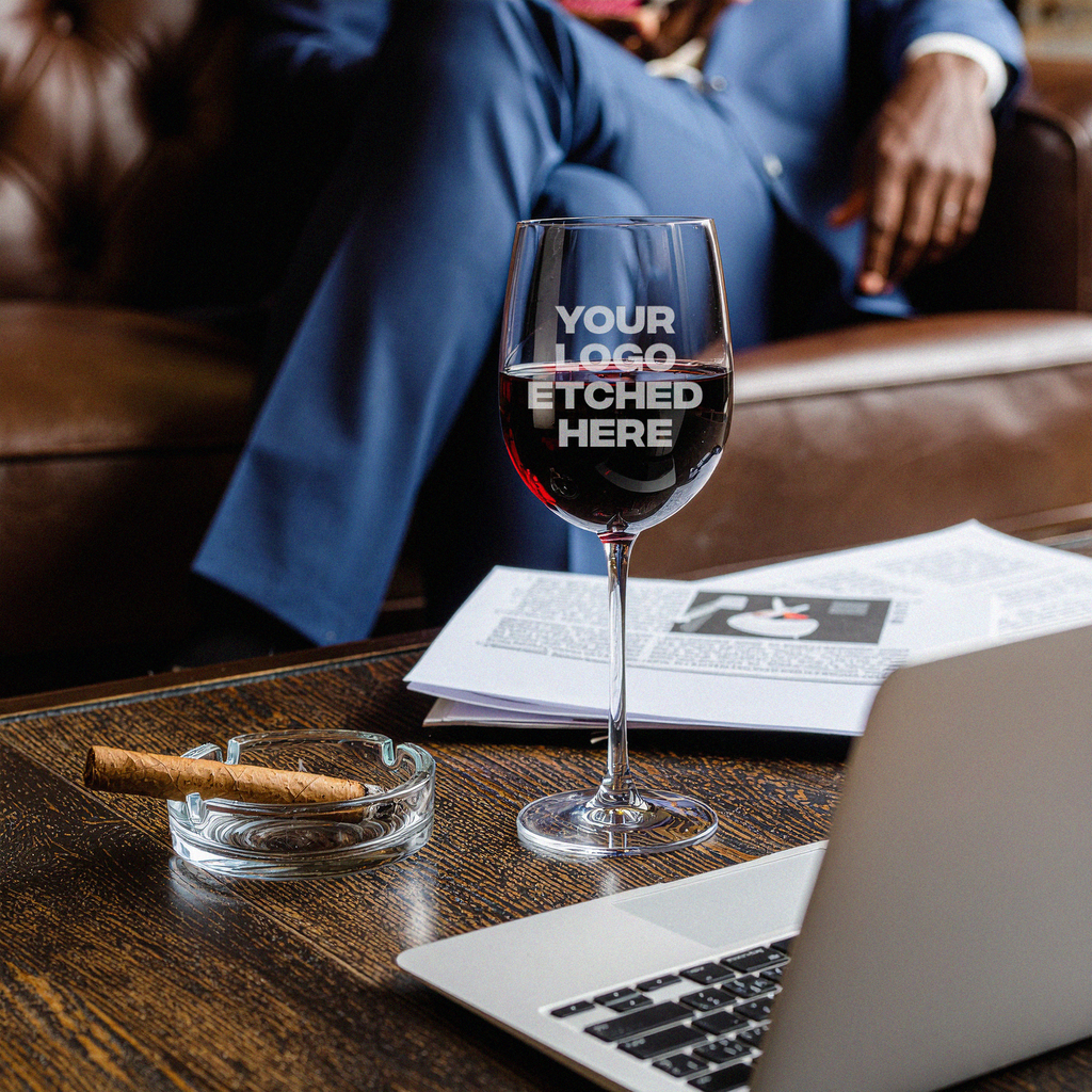 custom branded wine glass