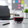custom branded stemless wineglass