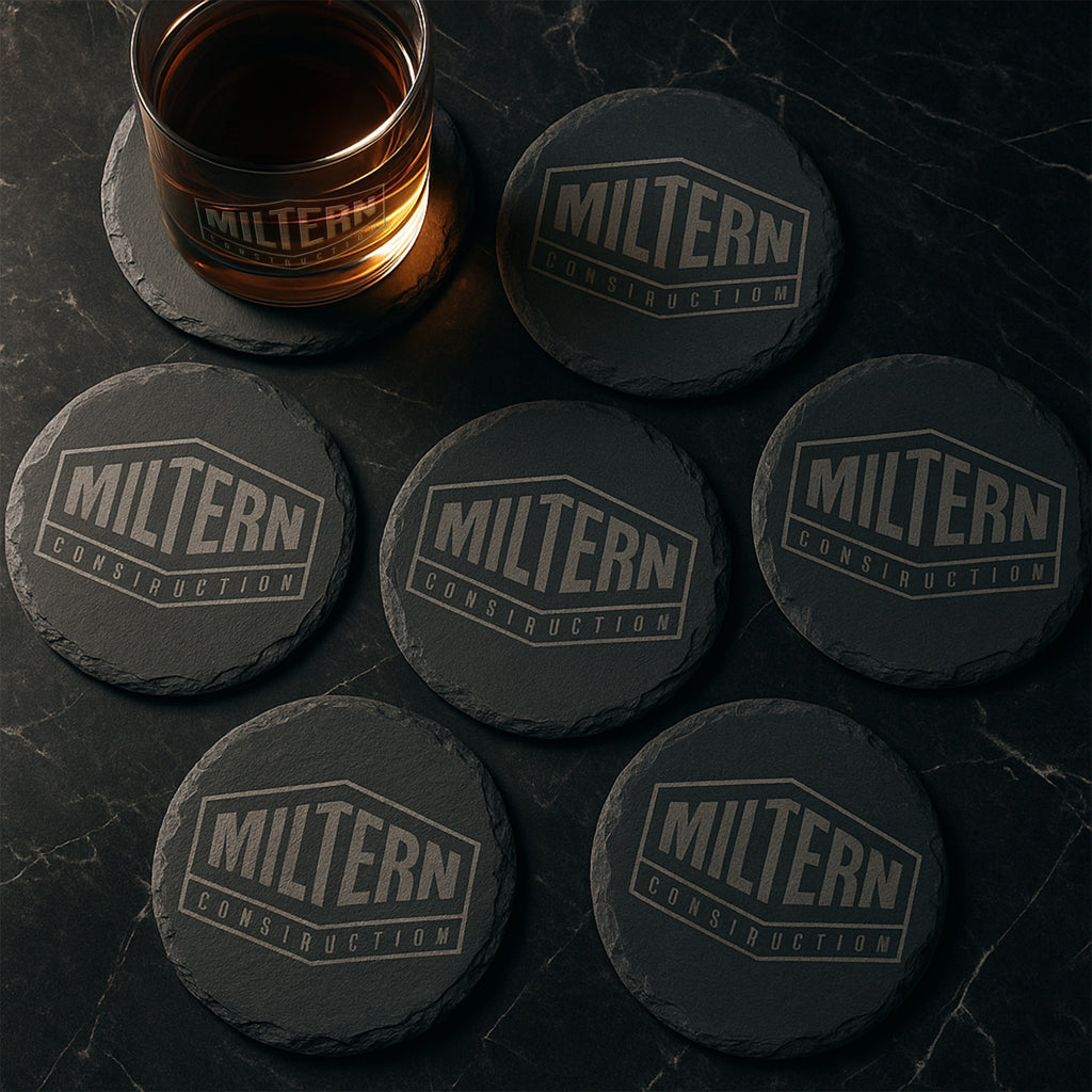 4" Round Slate Coaster Set-6 Piece with Exclusive Bulk Wholesale Pricing
