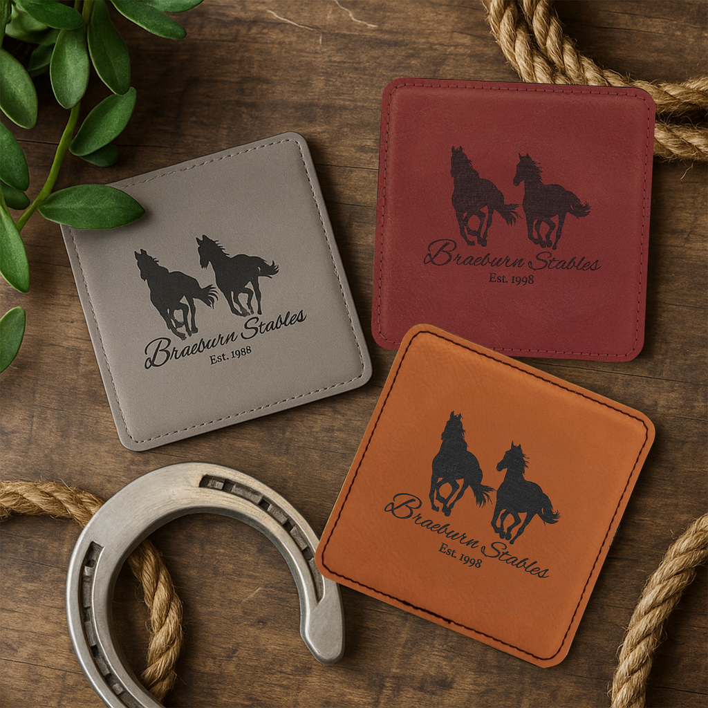 4" x 4" Square Leatherette Coaster with Exclusive Bulk Wholesale Pricing