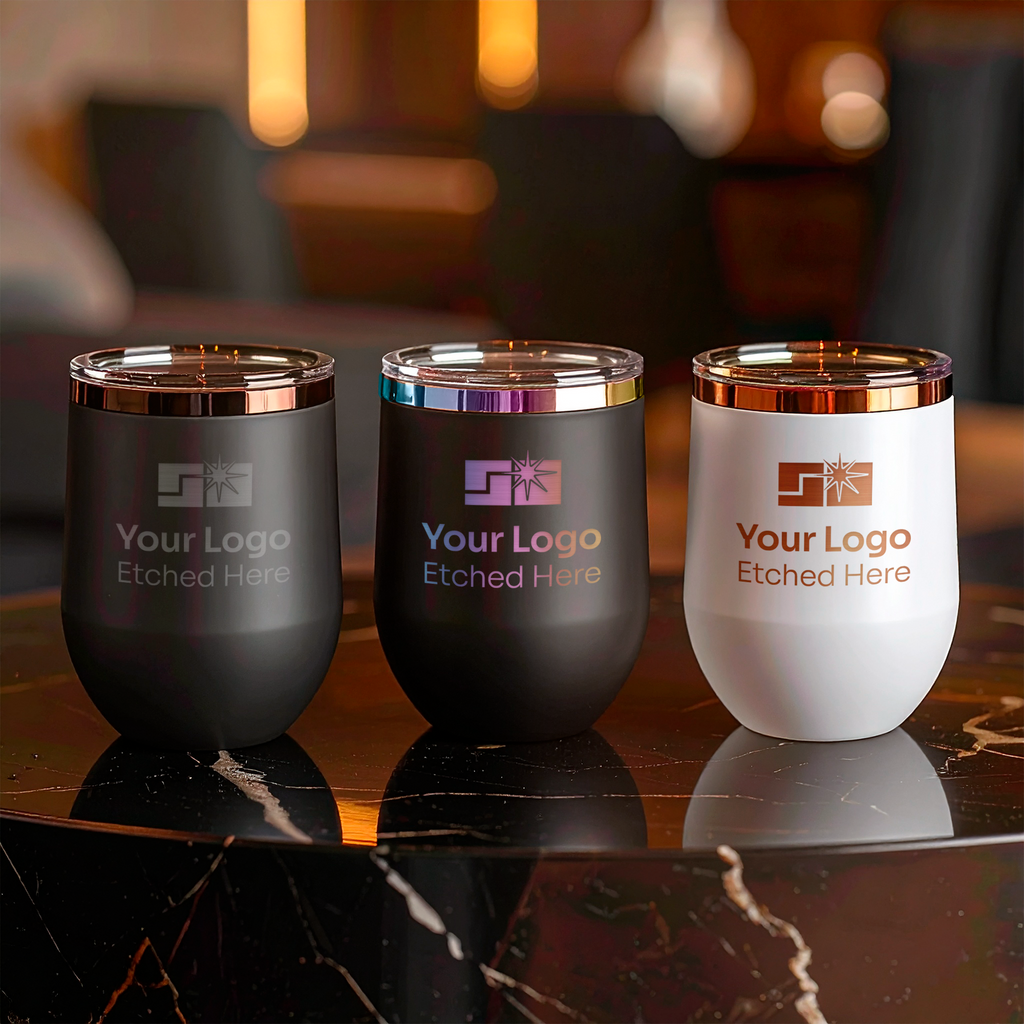custom branded stemless wine tumblers