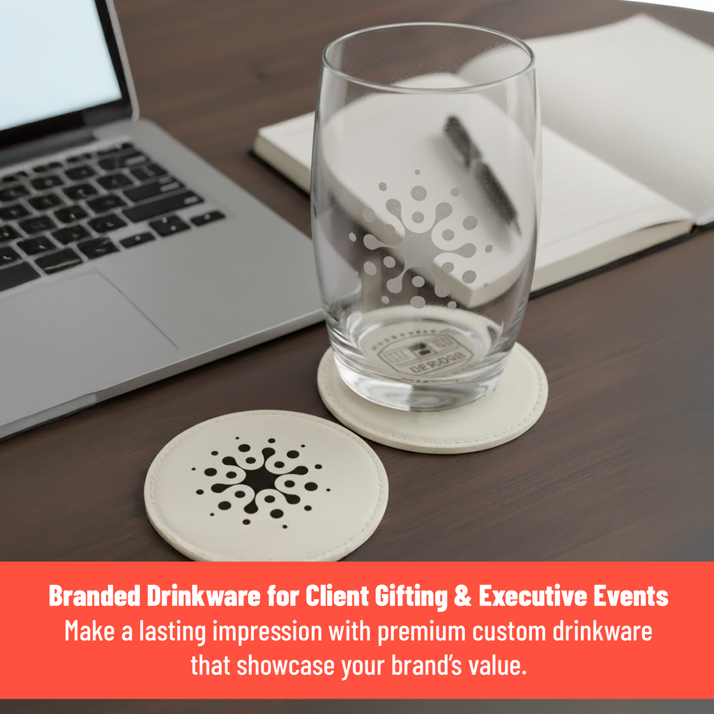 4" Round Leatherette Coaster with Exclusive Bulk Wholesale Pricing