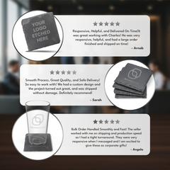 4" x 4" Square Slate Coaster Set-6 Piece with Exclusive Bulk Wholesale Pricing