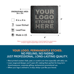 4" x 4" Square Slate Coaster Set-6 Piece with Exclusive Bulk Wholesale Pricing