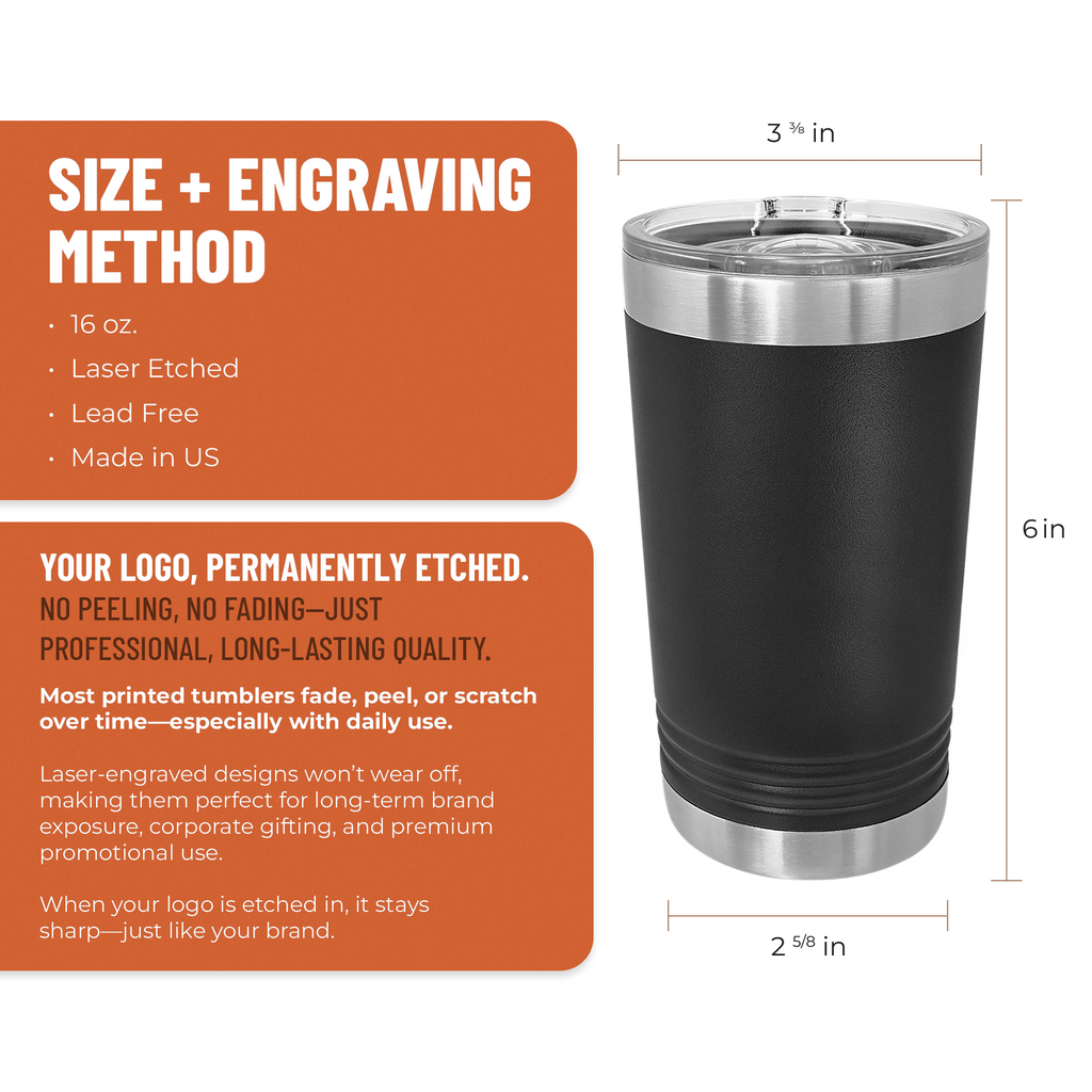 size and engraving method for tumbler infographic