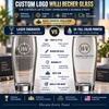 16oz Willi Becher Glass, Custom Engraved or UV Printed Logo Branding for Businesses