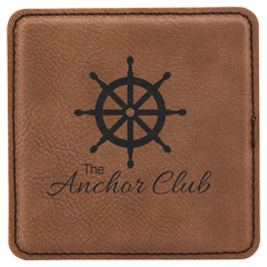 dark brown leatherette coaster
