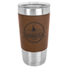 dark brown leatherette tumbler