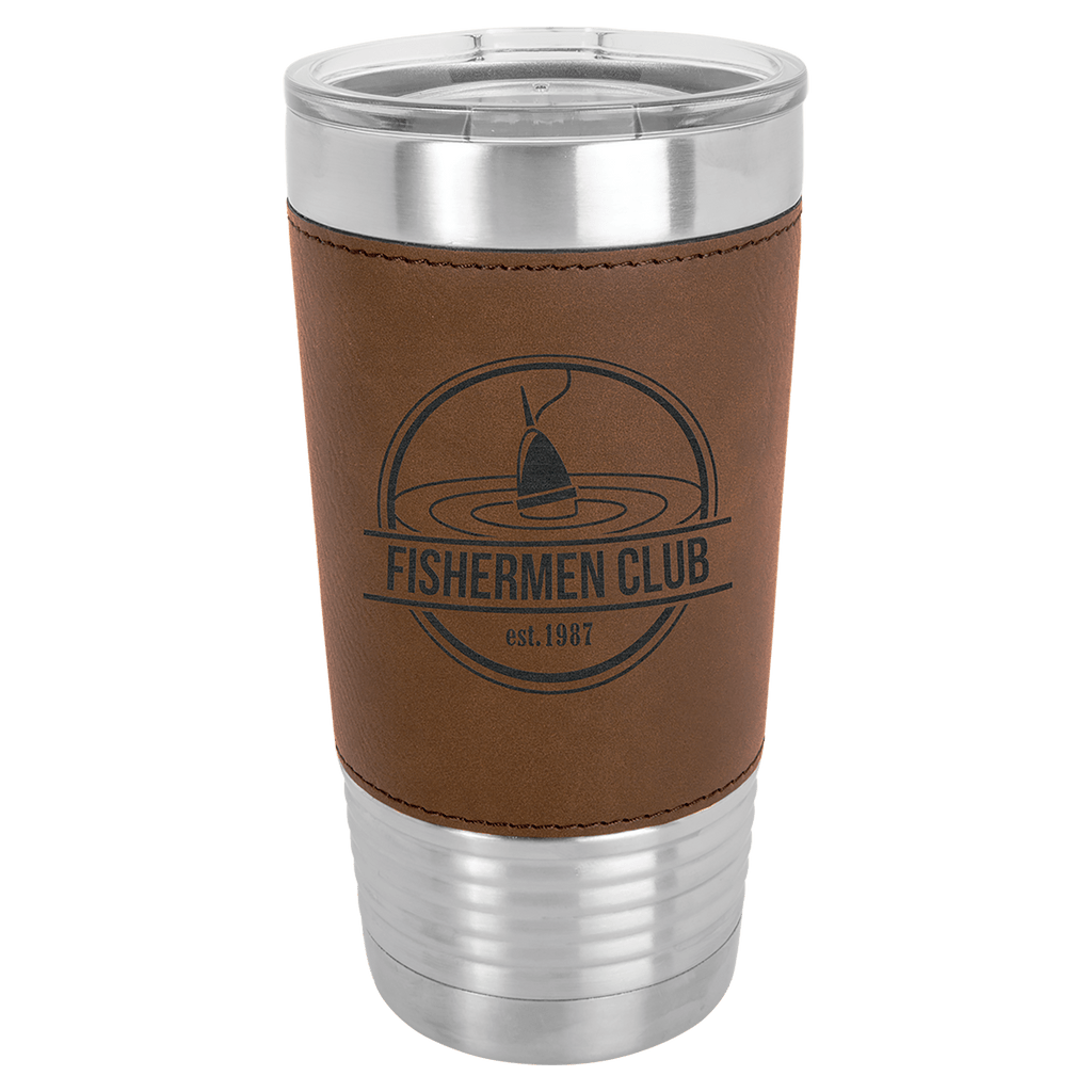 dark brown leatherette tumbler