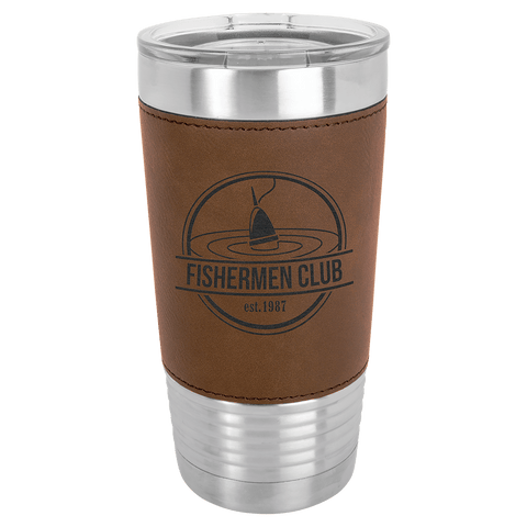 20 oz Custom Engraved Leatherette Tumblers w/ Exclusive Bulk Wholesale Pricing