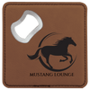 dark brown leatherette bottle opener coaster
