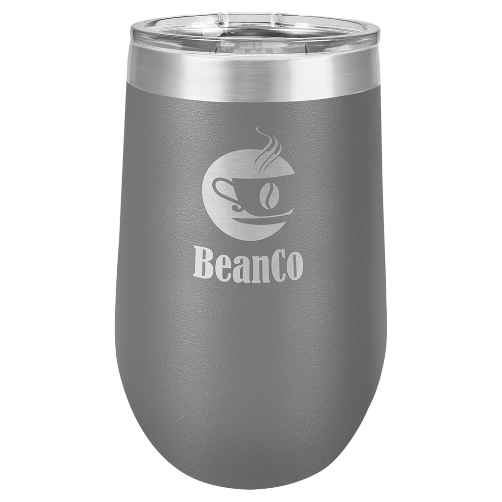 dark gray stemless wine tumbler