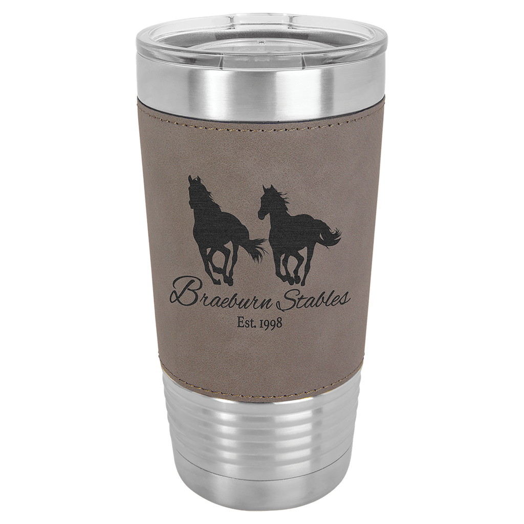 gray leatherette tumbler