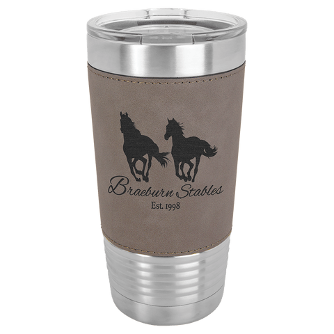 20 oz Custom Engraved Leatherette Tumblers w/ Exclusive Bulk Wholesale Pricing