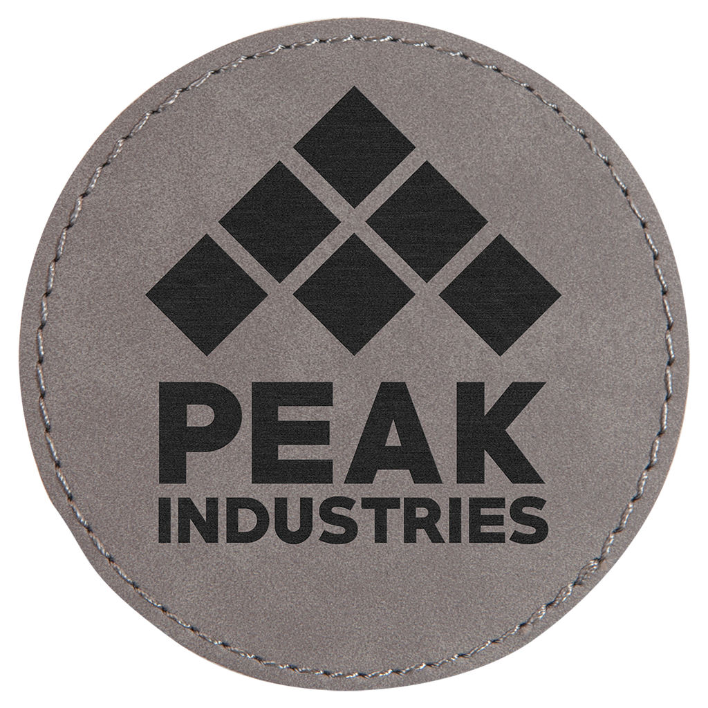 gray round leatherette coaster