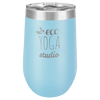 light blue stemless wine tumbler