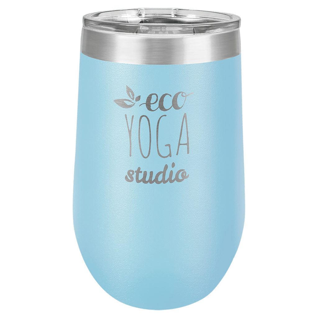 light blue stemless wine tumbler