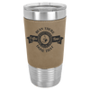 light brown leatherette tumbler