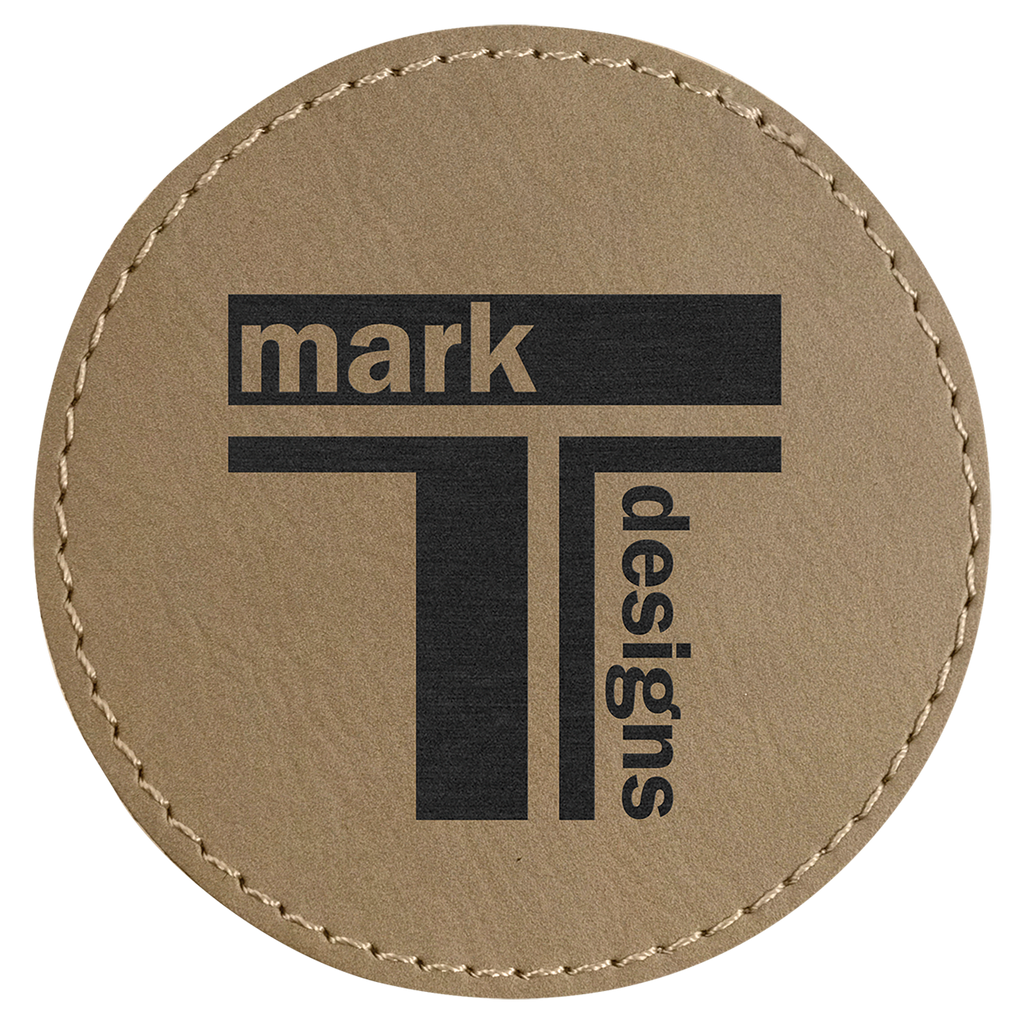 light brown round leatherette coaster