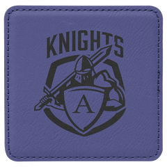 purple leatherette coaster