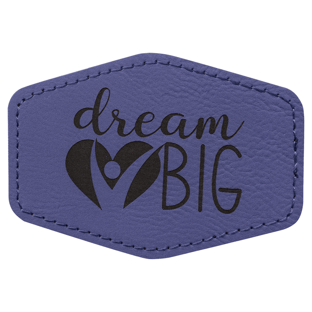 purple leather patch