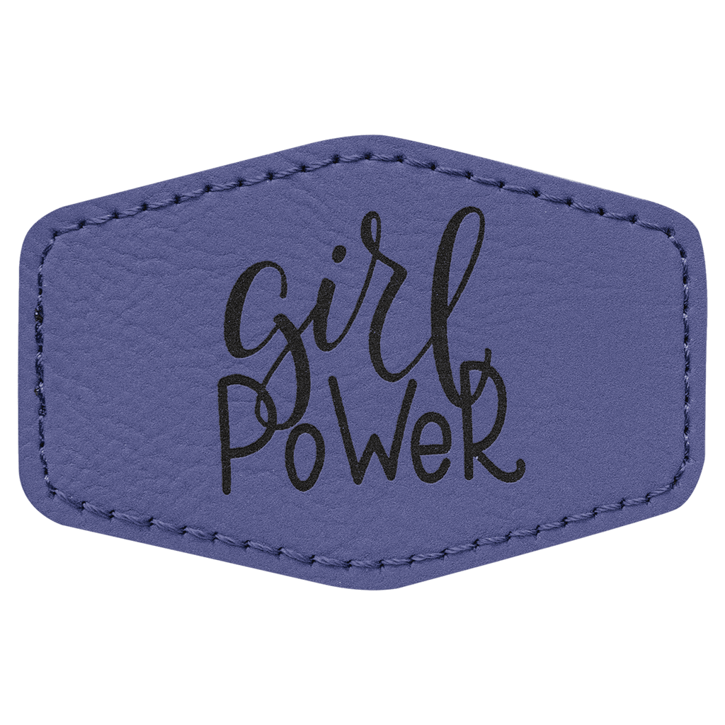 purple leather patch