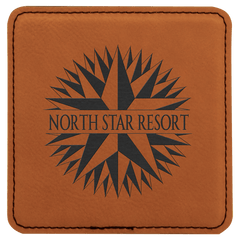 brown leatherette coaster