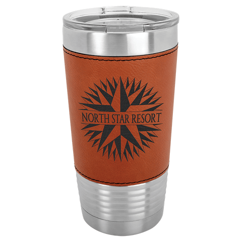 20 oz Custom Engraved Leatherette Tumblers w/ Exclusive Bulk Wholesale Pricing