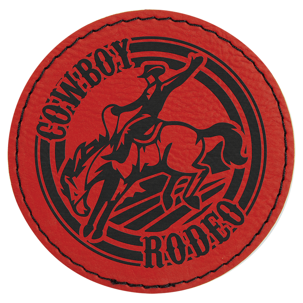 red round leatherette coaster