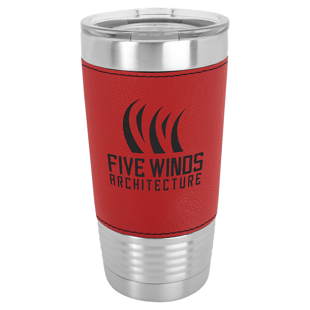 red leatherette tumbler