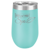 teal stemless wine tumbler