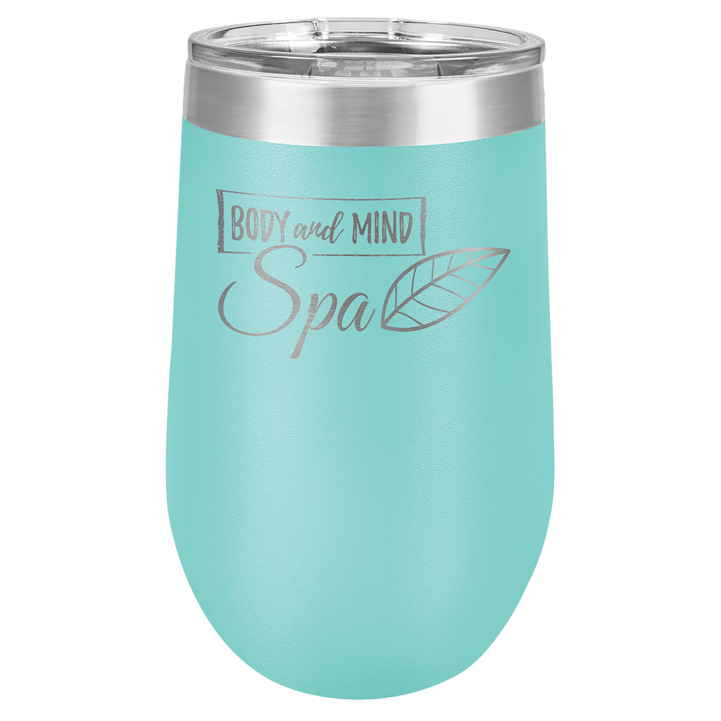 teal stemless wine tumbler