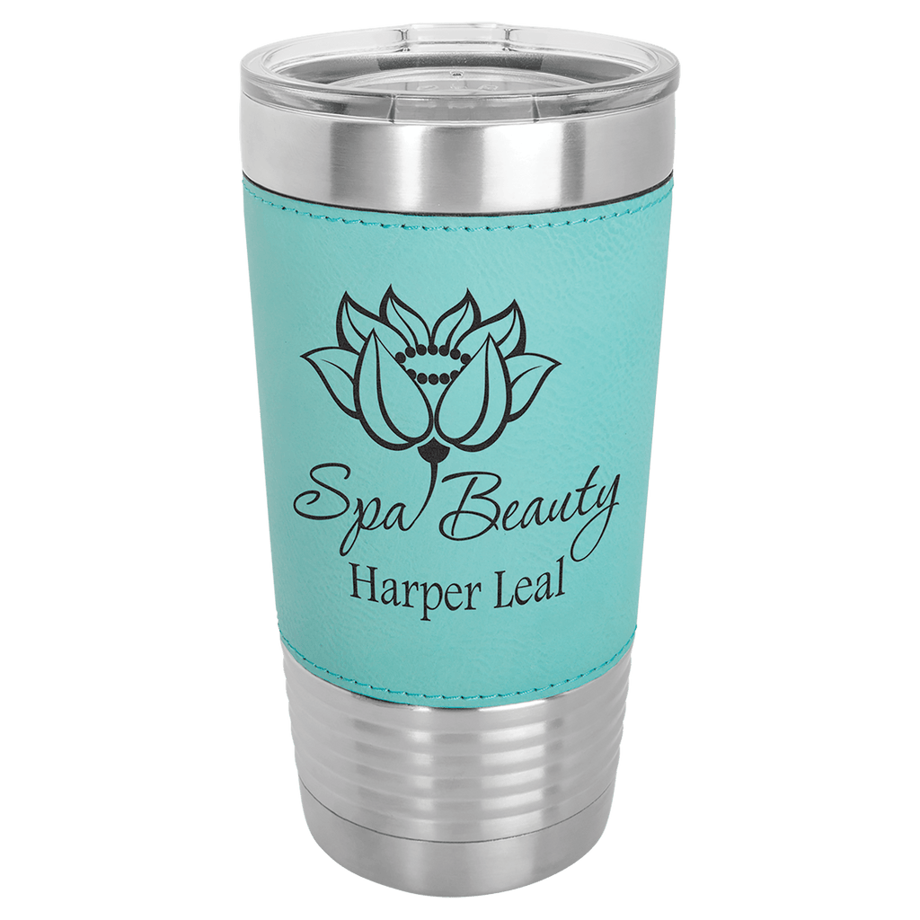 teal leatherette tumbler