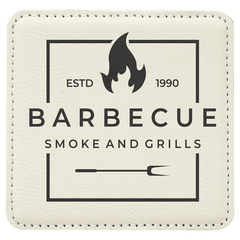 white and black leatherette coaster