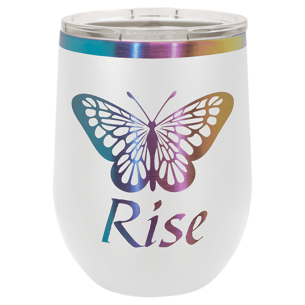 white stemless wine glass tumbler