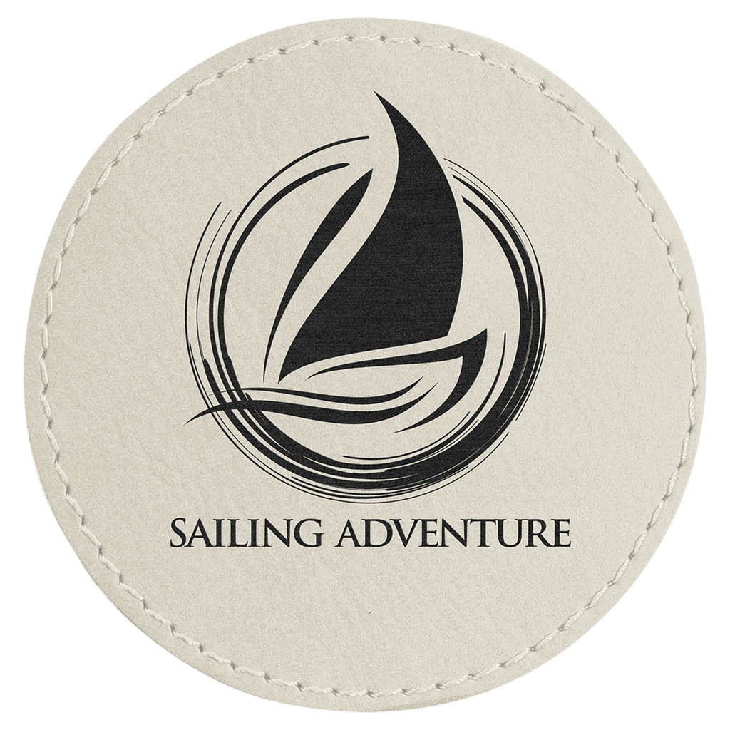 white round leatherette coaster