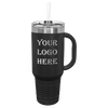 black travel mug