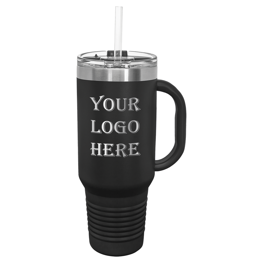 black travel mug