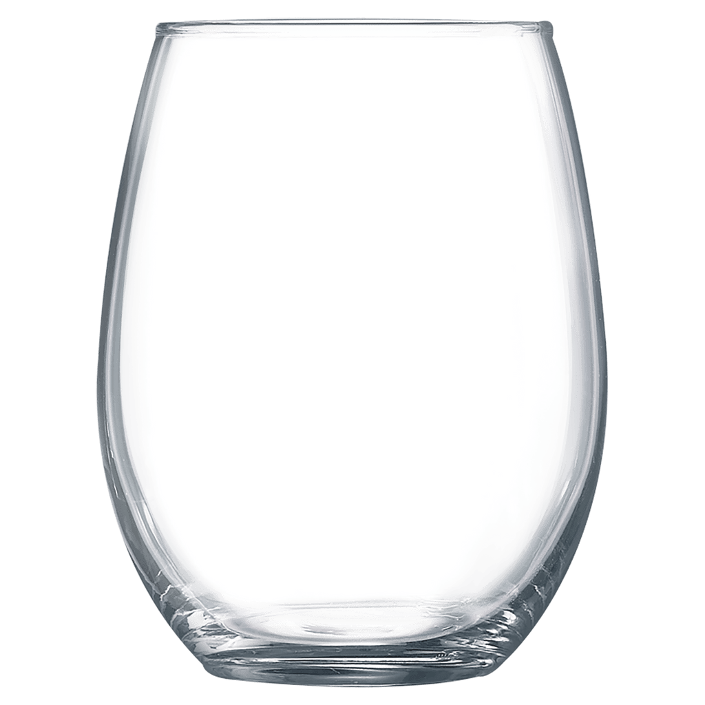 blank stemless wine glass