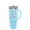 light blue travel mug