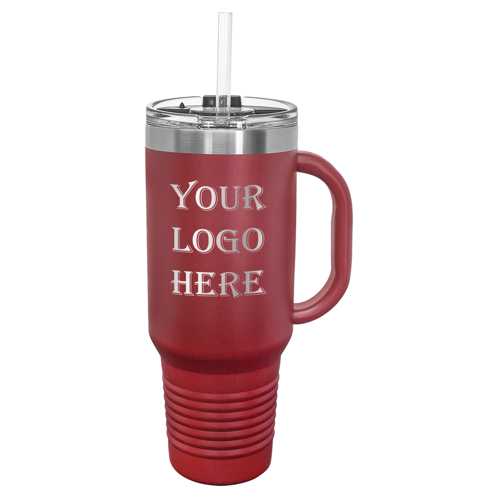 maroon travel mug
